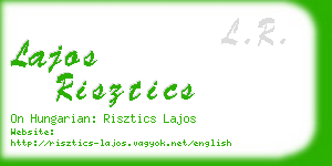 lajos risztics business card